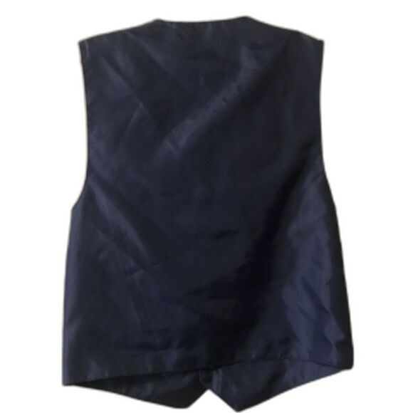 Reaction Kenneth Cole Vest Boy's Sz 10 blue polyester fabric windowpane plaid - Picture 2 of 4